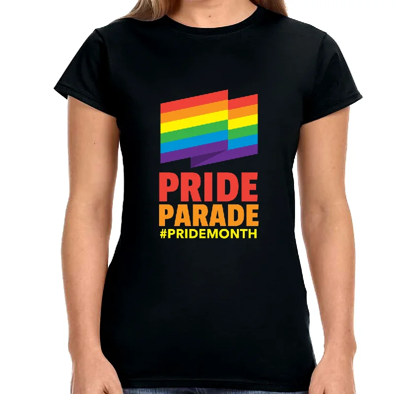 LGBTQ Pride Parade Lesbian Pride Day Transgender Rainbow Gay Shirts for Women Ribbed T-Shirt High Neck Heavyweight