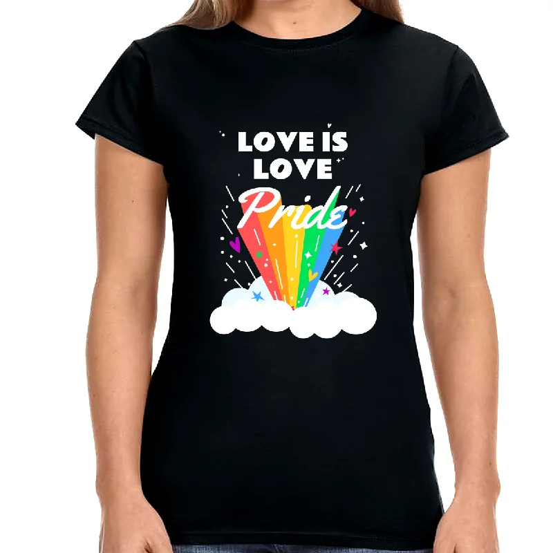 Love is Love Gay LGBTQ Flag Gay Lesbian Pride Month Rainbow Womens Shirts Elasticated Padded Insulated Love is Love Gay LGBTQ Flag Gay Lesbian Pride Month Rainbow Womens Shirts Elasticated Padded Insulated