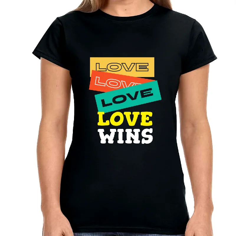 Love Wins Lesbian Gay Bisexual Transgender LGBT Ally Womens T Shirts Front Pockets Side Pockets Patch Pockets Love Wins Lesbian Gay Bisexual Transgender LGBT Ally Womens T Shirts Front Pockets Side Pockets Patch Pockets