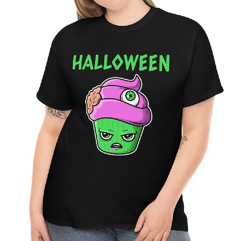 Mad Cupcake Halloween Shirts Women Plus Size Spooky Food Halloween Costumes for Plus Size Women Hooded Caped Shawl Collar