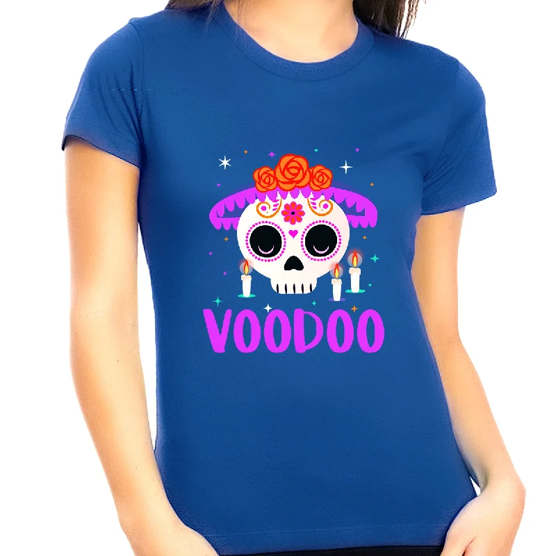 Mardi Gras Shirts for Women Plus Size Day of The Dead Shirts Plus Size Mardi Gras Outfit for Women Voodoo Ribbed Striped Patterned