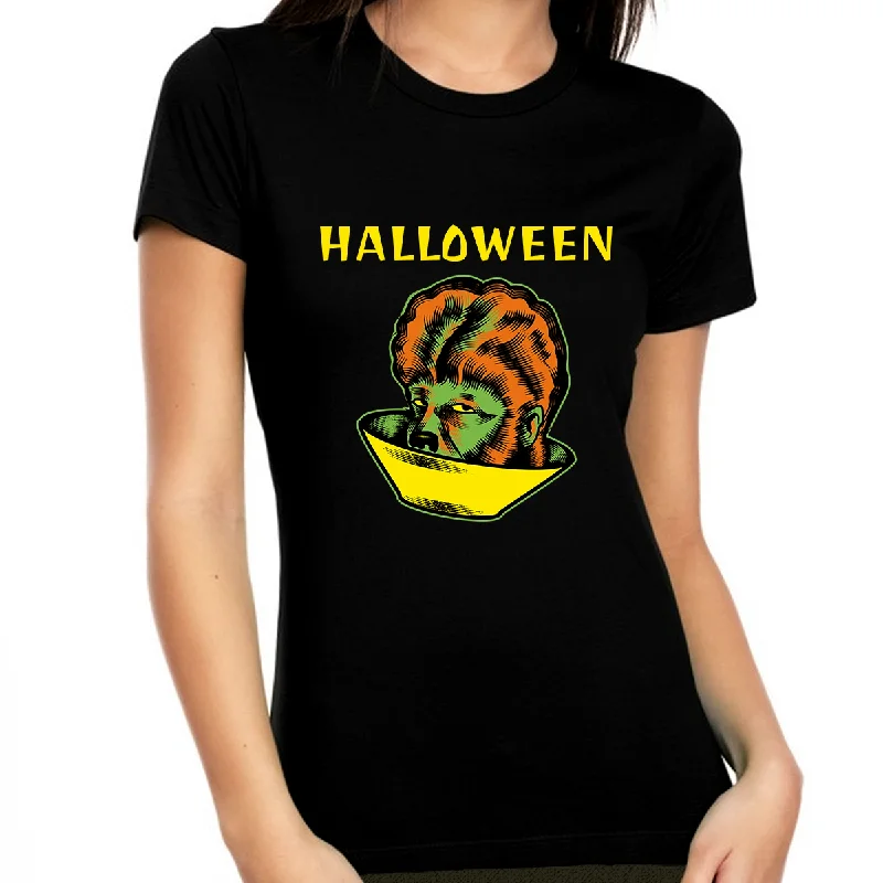 Monster Halloween Tshirts Women Cool Halloween Tees Womens Halloween Shirts Halloween Gift for Her Anti-Pilling Machine Wash Handmade