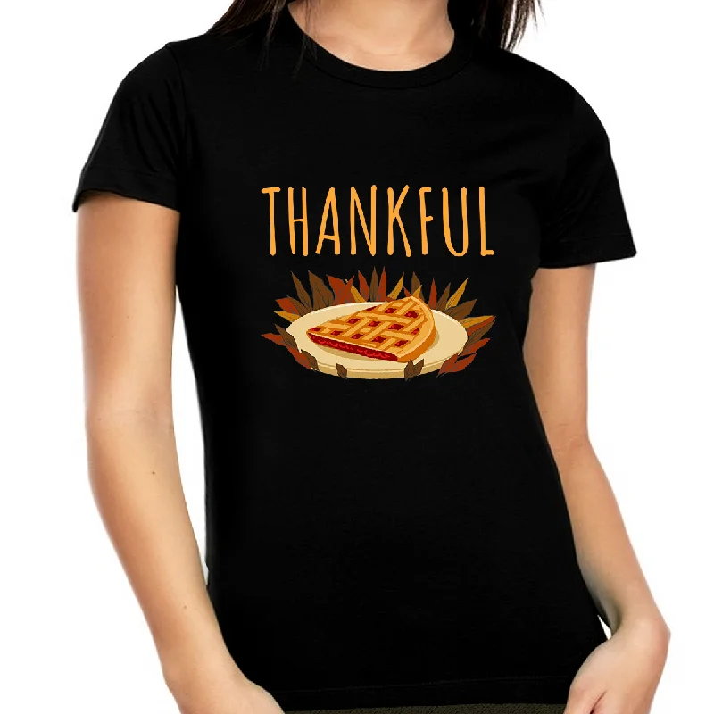 Plus Size Thanksgiving Shirts for Women 1X 2X 3X 4X 5X Funny Fall Tshirts for Women Thanksgiving Pie Shirt Satin Fabric Silk Fabric Chiffon Fabric