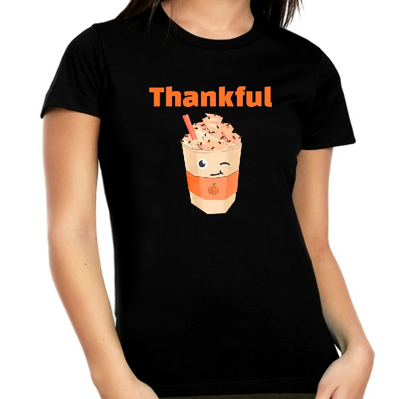 Plus Size Thanksgiving Shirts for Women Plus Size Thanksgiving Outfit Womens Fall Tops Funny Coffee Shirts Striped Floral Plaid