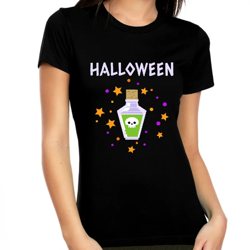 Poison Halloween Clothes for Women Skull Poison Halloween Shirts for Women Halloween Gift for Her Silk Blend Satin Velvet