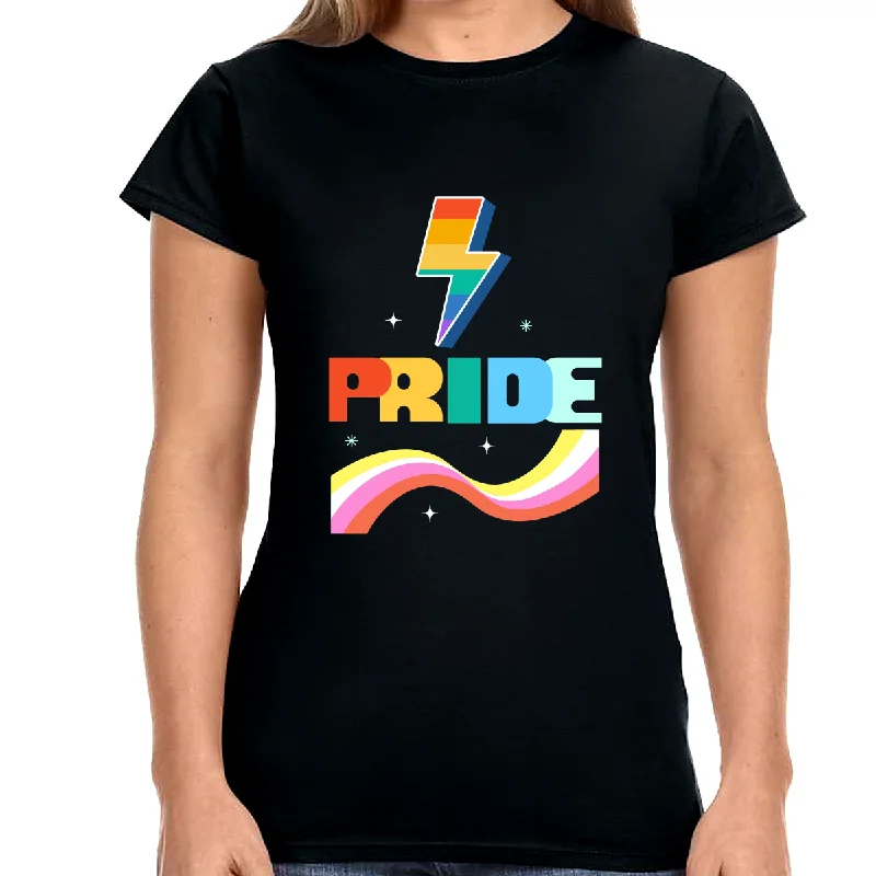 Pride LGBT Love Live Be Happy LGBT Flag Gay Pride Month Womens Shirts Anti-Shrink Durable Soft