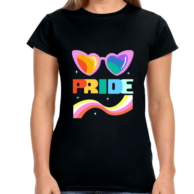 Pride LGBT Love Live Be Happy Love Print LGBT Equality Shirts for Women Iron Safe Non-Iron Wrinkle Free