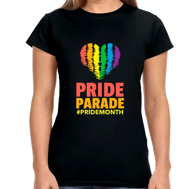 Pride Parade LGBTQ Flag Gay Pride Month Lesbian Transgender Shirts for Women V-Neck T-Shirt Long Sleeve Cotton