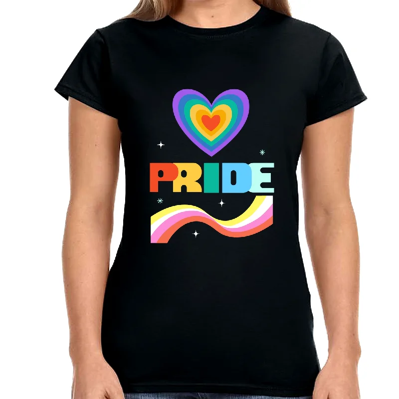 Pride Shirt LGBT Pride Rainbow Flag Lesbian Gay Pride Ally Womens T Shirts Fleece Nylon Spandex