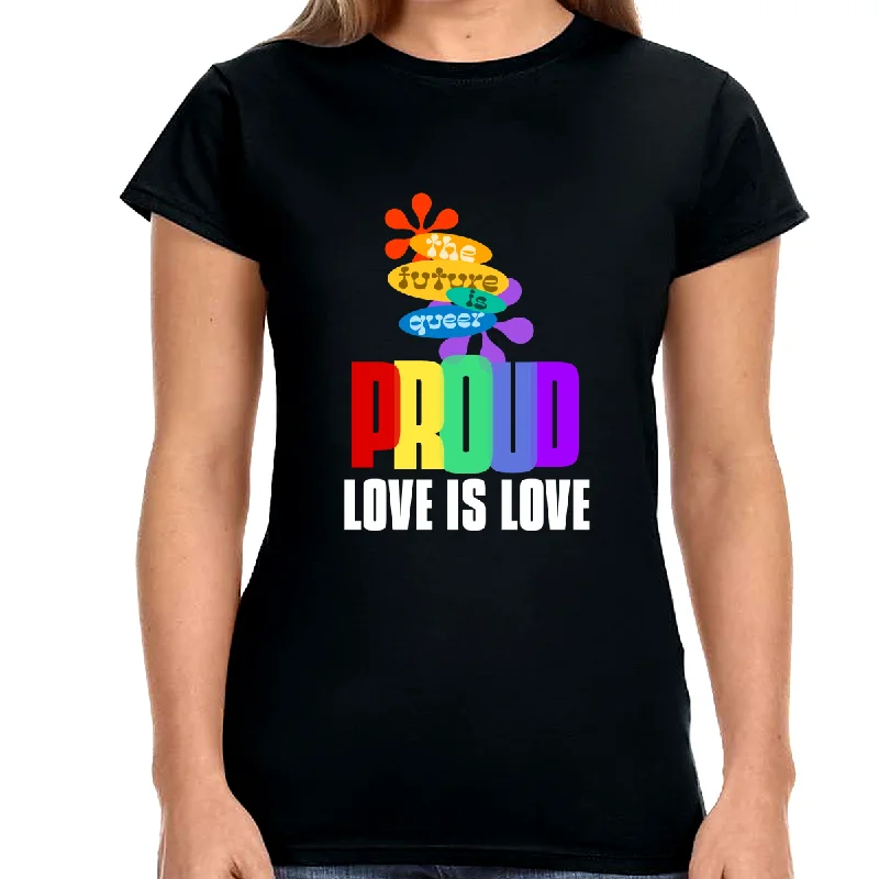 Proud LGBT Love is Love Lesbian Gay LGBTQ Pride Shirt LGBT Womens T Shirts Rayon Fabric Velvet Fabric Corduroy Fabric