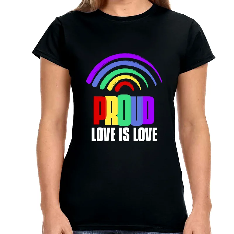 Proud LGBT Shirt Love is Love TShirts Gay Pride Day Rainbow Womens T Shirts Polka Dot Checkered Tartan