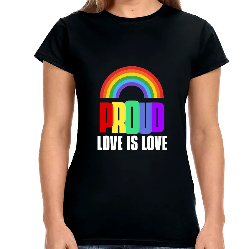 Proud LGBTQ Love is Love Lesbian Gay Bisexual Transgender Womens Shirts Faux Fur Fabric Real Fur Fabric Shearling Fabric