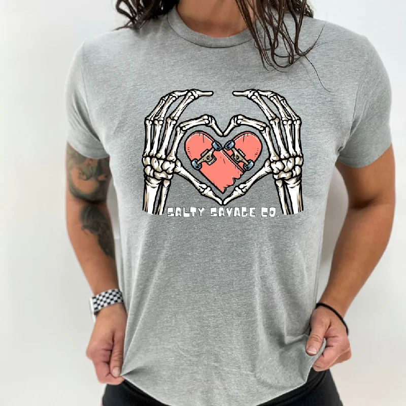 Salty Savage Unisex "Broken Boards Not Hearts" Tee Collared Crew Neck Turtle Neck