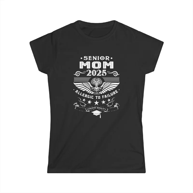 Senior 2025 Mom Graduate Cute Class of 2025 Shirt 2025 Women Shirts Fitted T-Shirt Seamless Stretchy