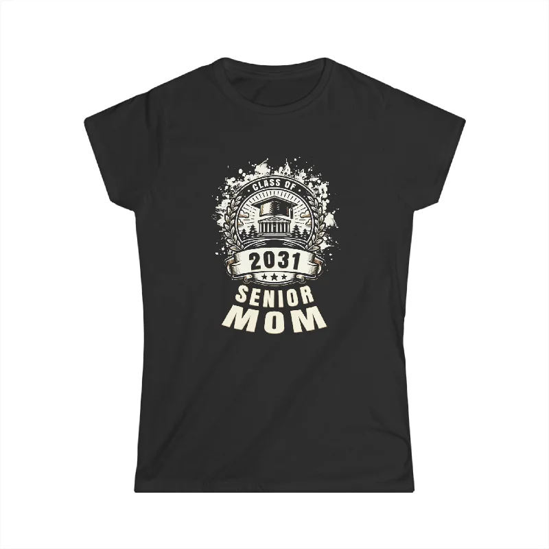 Senior 2031 Class of 2031 Seniors Graduation 2031 Senior Mom Womens T Shirts Zippered Front Buttoned Front Snap Front Senior 2031 Class of 2031 Seniors Graduation 2031 Senior Mom Womens T Shirts Zippered Front Buttoned Front Snap Front