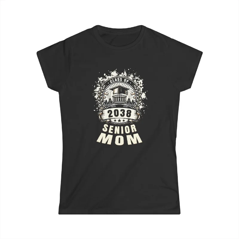 Senior 2038 Class of 2038 Seniors Graduation 2038 Senior Mom Womens T Shirts Asymmetrical Pockets Print Senior 2038 Class of 2038 Seniors Graduation 2038 Senior Mom Womens T Shirts Asymmetrical Pockets Print