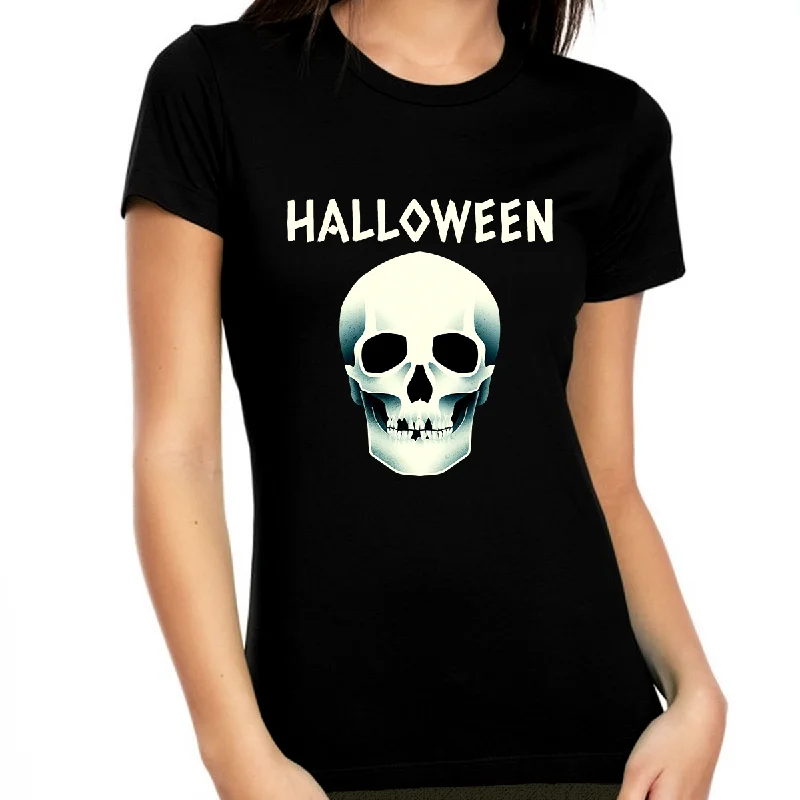 Skull Shirt Womens Halloween Shirts Skeleton Shirt Women Halloween Tshirts Halloween Costumes for Women Anti-Shrink Durable Soft