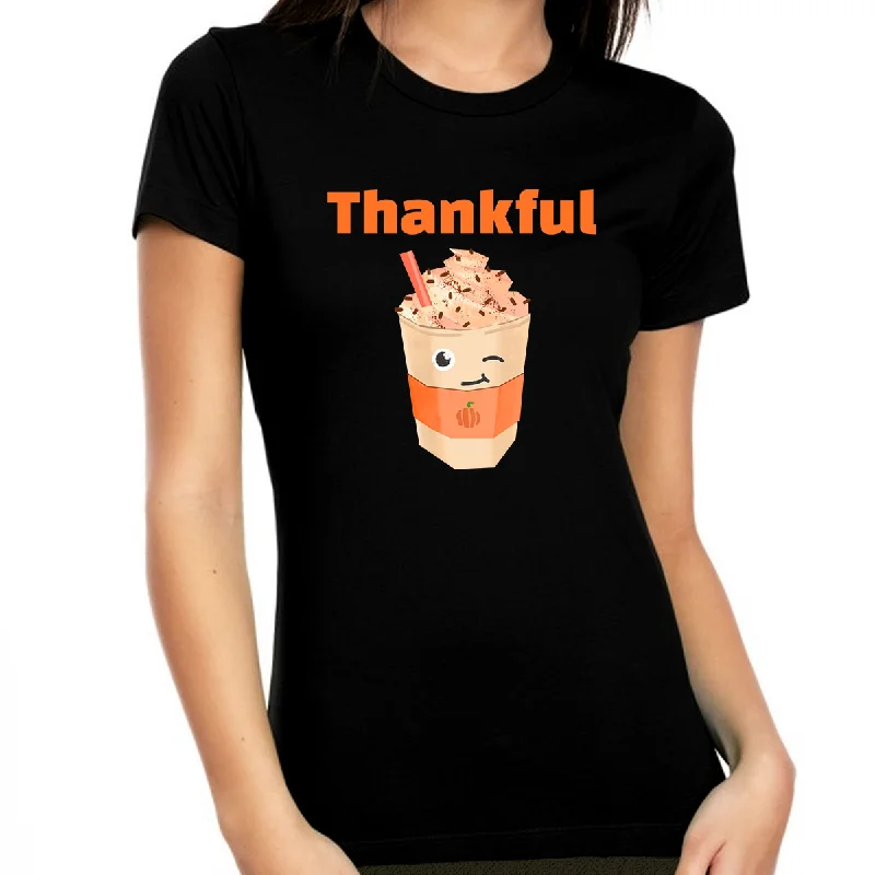 Thanksgiving Shirts for Women Thanksgiving Outfit Womens Fall Tops Thanksgiving Shirt Funny Coffee Shirts Lace Blend Ribbed Blend Corduroy Blend