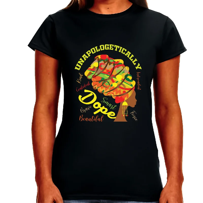 Black History T-shirt for Women Freedom Day Womens Black Pride Tee Collared T-Shirt Boat Neck A-Line