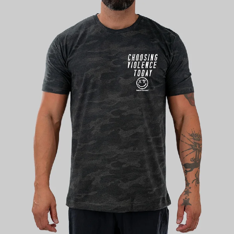 Unisex "Choosing Violence Today" 100% Cotton Tee | Basic Seamless Knitted Crochet