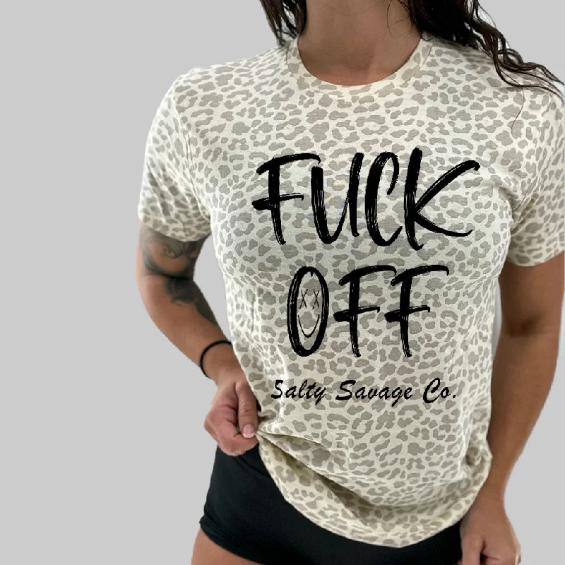 Unisex "Fuck Off" 100% Cotton Tee Zippered Buttoned Snapped