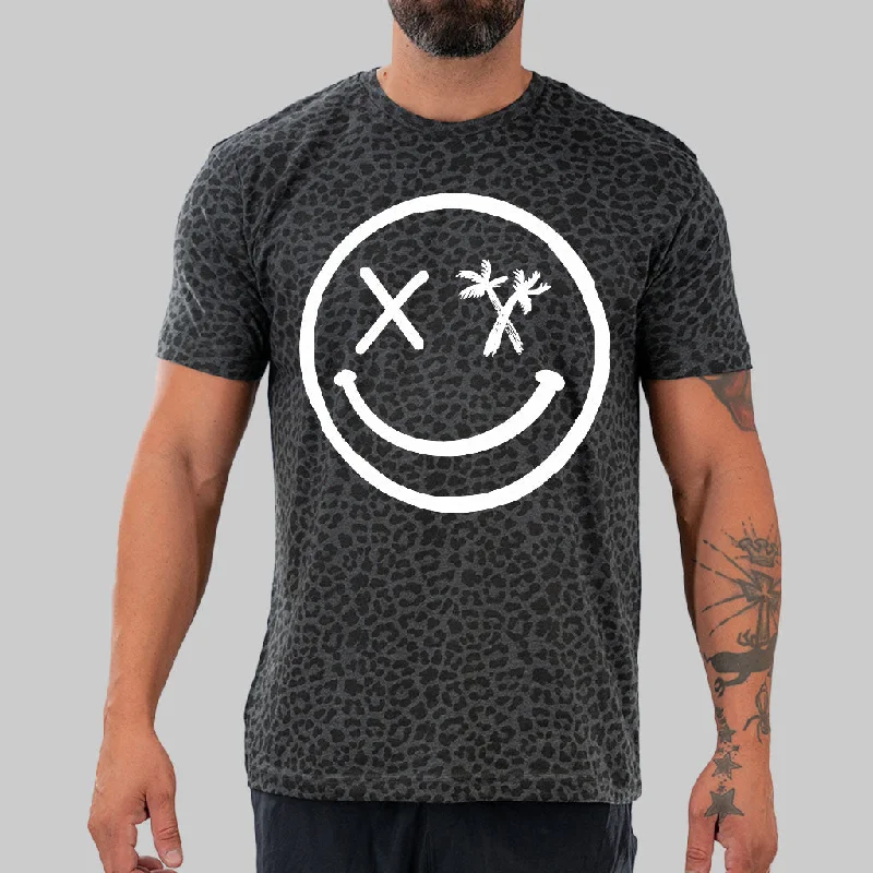 Unisex "Spliced Smile" 100% Cotton Tee Solid Color Striped Floral