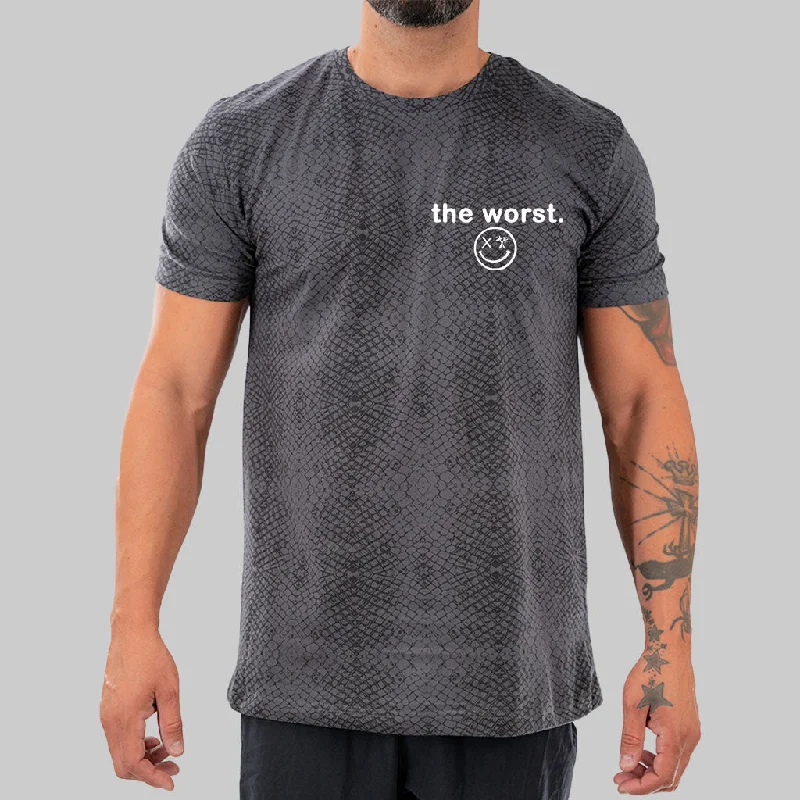 Unisex "the worst." 100% Cotton Tee | Basic Hooded Caped Shawl Collar