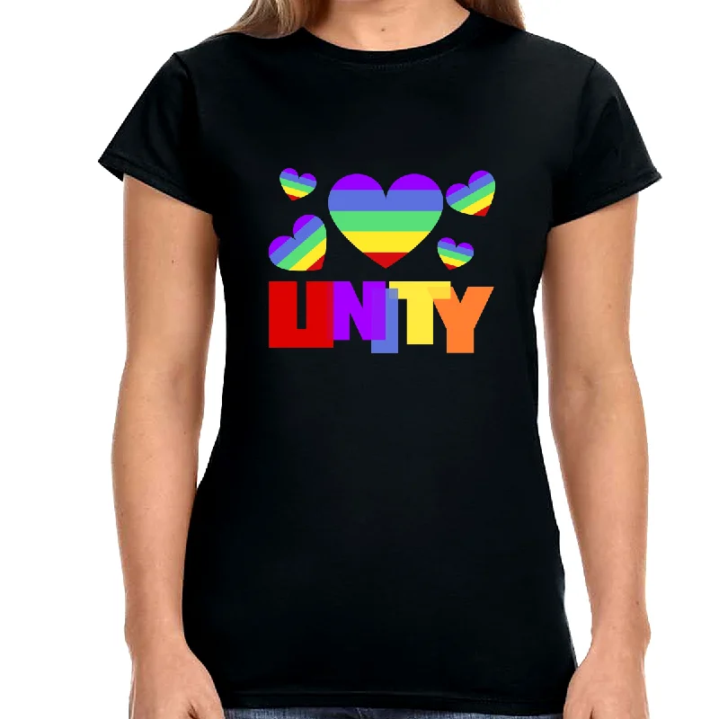 Unity LGBT Flag Gay Pride Month Rainbow Lesbian Transgender Womens Shirts Casual Formal Business