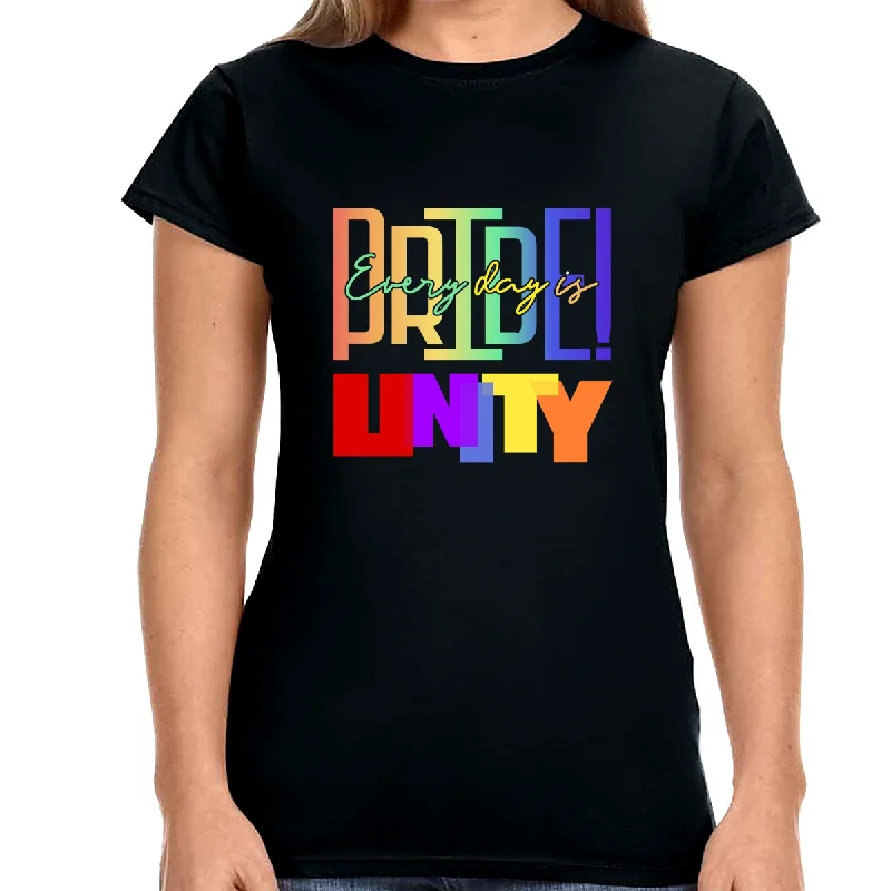 Unity LGBT Flag Lesbian Gay Pride Month Rainbow Transgender Womens T Shirts Elegant Classic Vintage