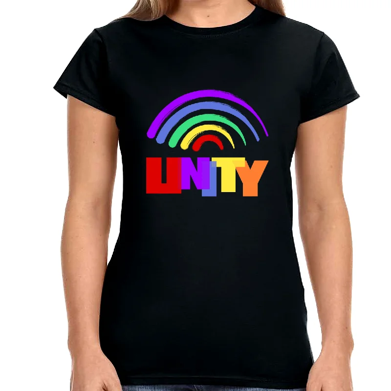 Unity Shirt LGBT Pride Rainbow Flag Gay Lesbian Pride Ally Womens Shirts Elasticated Padded Insulated