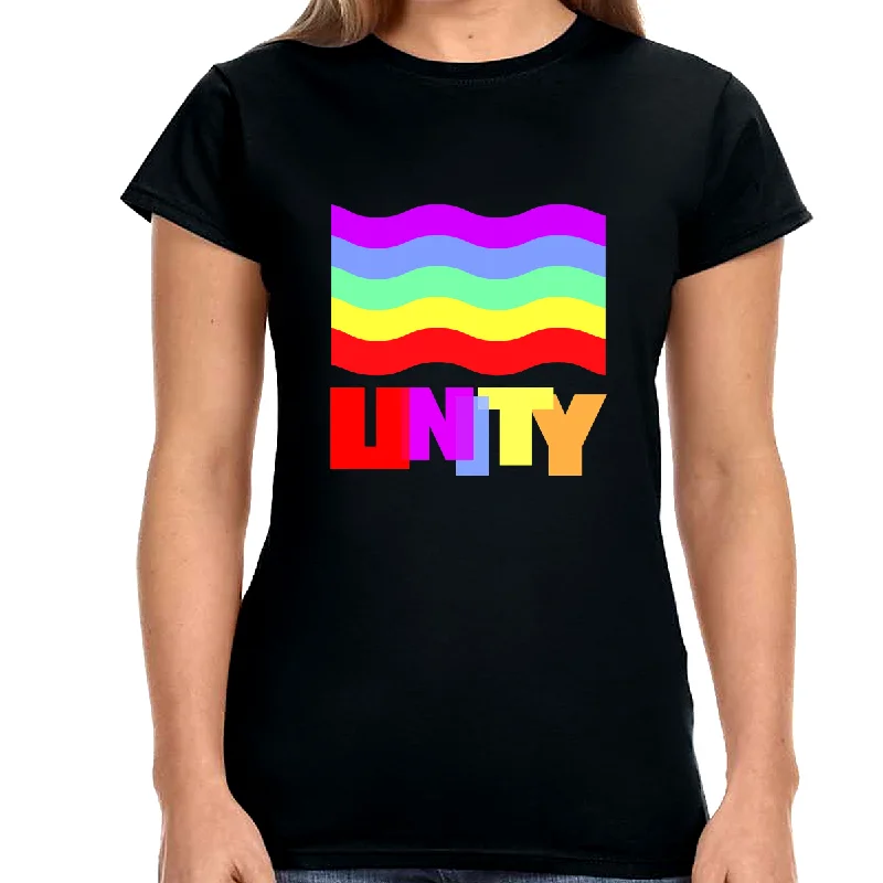 Unity Shirt LGBTQ Pride Rainbow Flag Gay Lesbian Pride Ally Shirts for Women Hooded Caped Shawl Collar