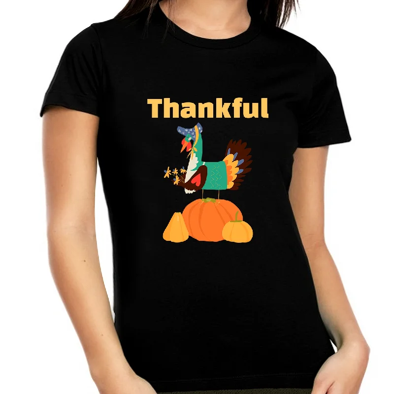 Womens Thanksgiving Shirt 1X 2X 3X 4X 5X Turkey Shirts Fall Shirts Women Plus Size Thankful Shirts for Women Houndstooth Herringbone Solid