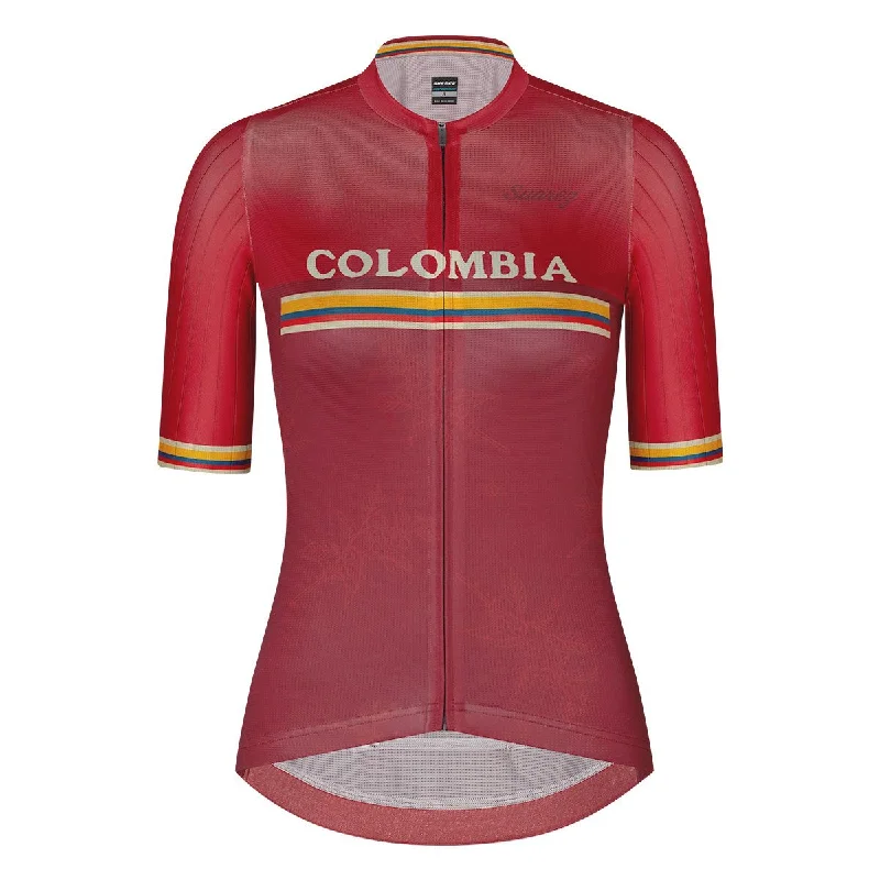 2022 Colombian Collection Womens Performance Short Sleeve Cycling Jersey by Suarez Elegant Jersey Shirt