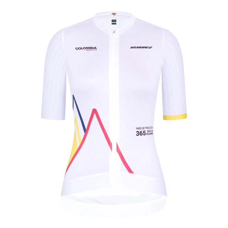 2023 Colombian Collection Womens Performance Short Sleeve Cycling Jersey by Suarez Sustainable Jersey Tee