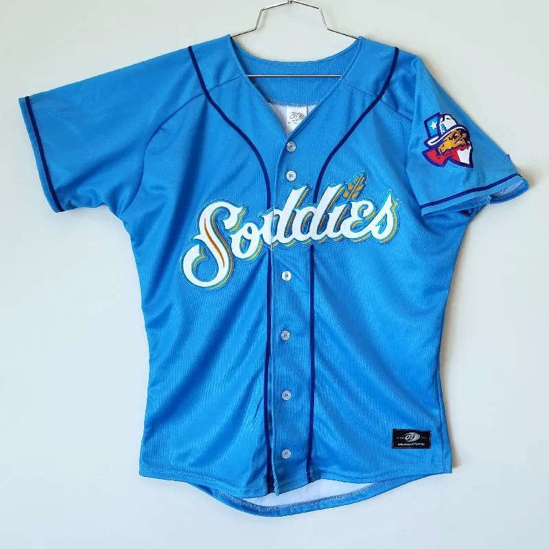 Amarillo Sod Poodles ADULT Sky Blue Iron-On Patch Replica Alternative Home Jersey Premium Jersey Tee