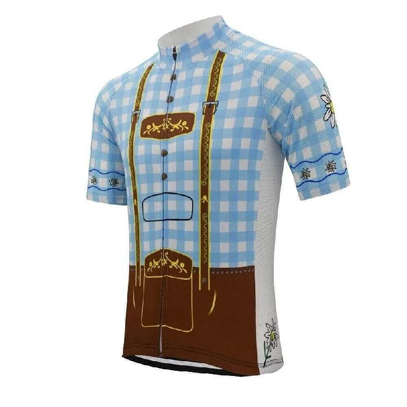 Blue Lederhosen Cycling Jersey Custom Jersey Tee