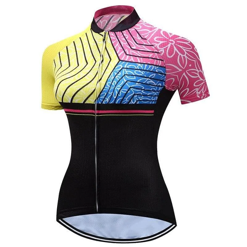 Flower Patterns Cycling Jersey Bronze Jersey Tee