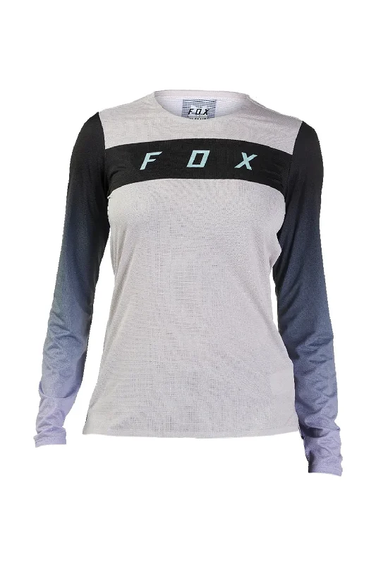 Fox 2023 Women's Flexair  Race Long Sleeve Jersey Olive Green Jersey Tee