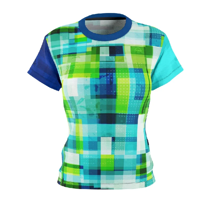 Green & Blue Grunge cells MTB Jersey Casual Jersey Blouse