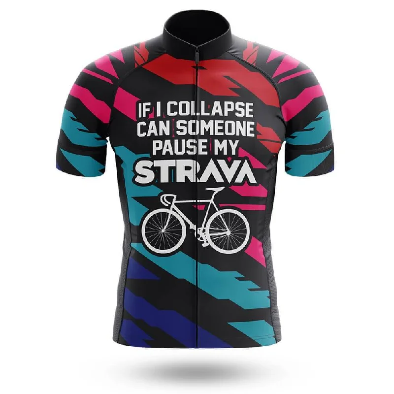 If I Collapse, Pause My Strava Cycling Jersey V1 Linen Jersey Top