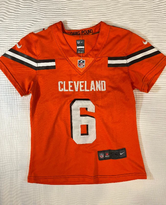 Nike- Cleveland Browns Jersey Baker Mayfield Women size Small NWOT Sophisticated Jersey Tee