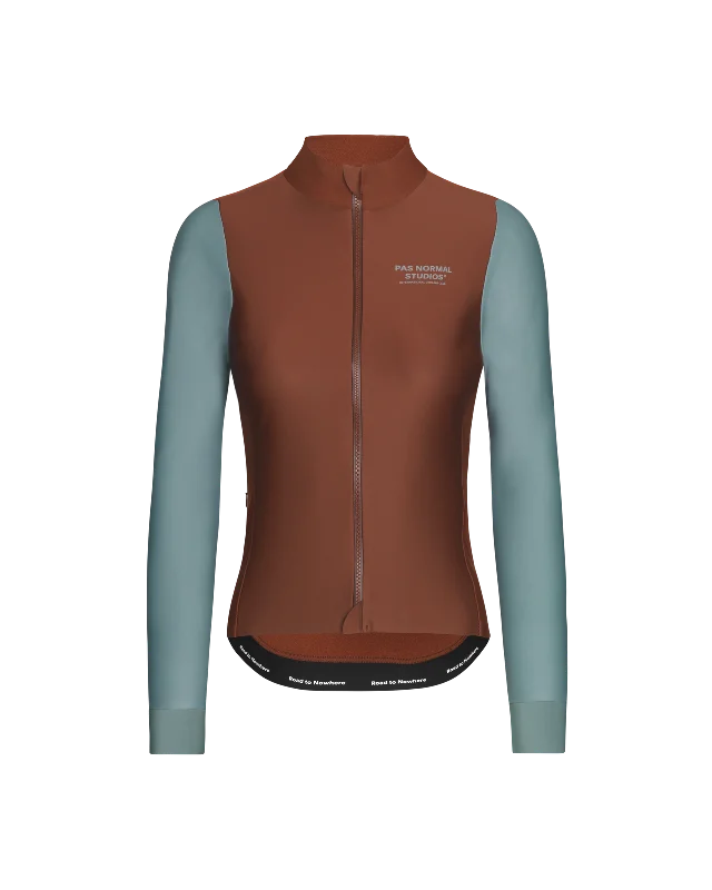 Women's Mechanism Thermal Long Sleeve Jersey - Mahogany / Dusty Teal Chic Jersey Tee