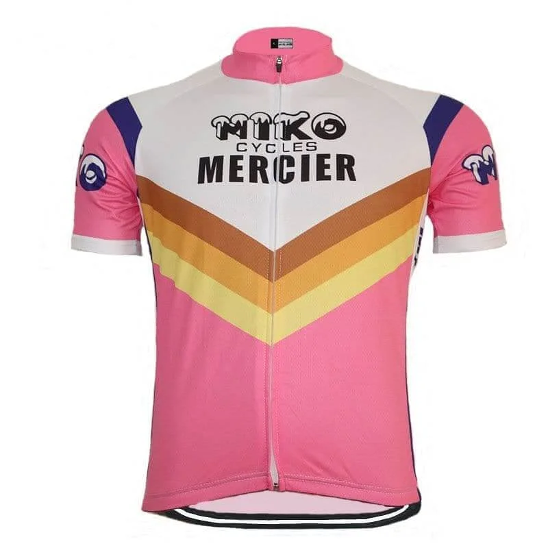 Retro Miko Cycles Mercier Cycling Jersey Jet Black Jersey Tee