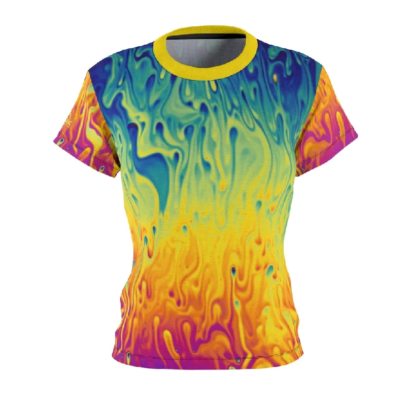 Women’s Trippy Paint Drip MTB Jersey Navy Blue Jersey Tee