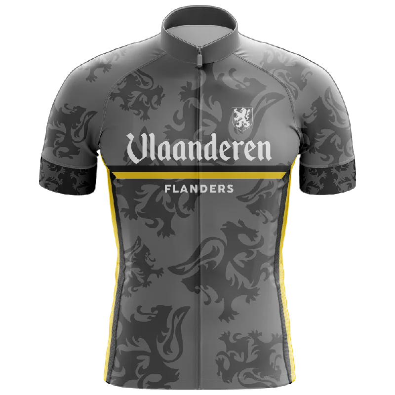 Vlaanderen Flanders Black Short Sleeve Cycling Jersey Pink Jersey Tee