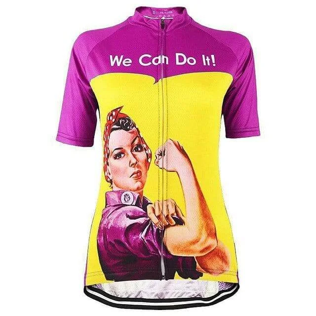 We Can Do It - Pink Cycling Jersey Boat Neck Jersey Shirt