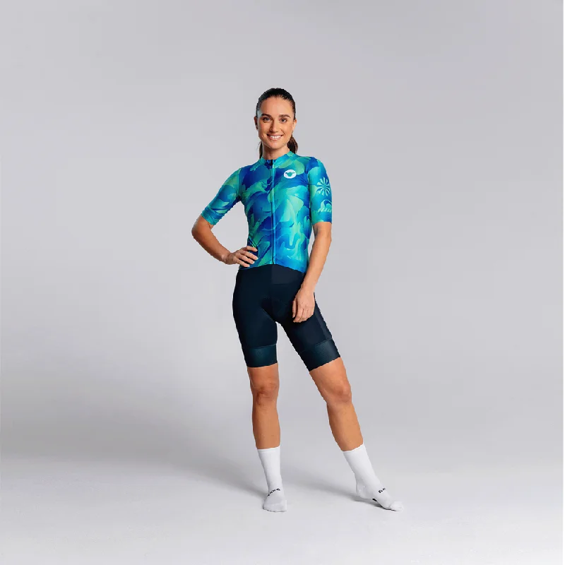 Women's Essentials Team Jersey - Teal Swirl Fashion Jersey Blouse