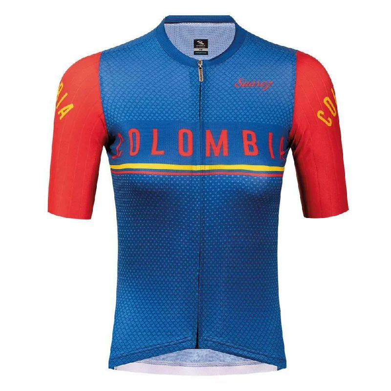 2020 Colombian Collection Womens Performance Short Sleeve Cycling Jersey by Suarez Sky Blue Jersey Tee