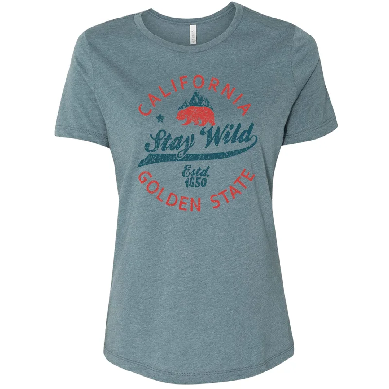 California Stay Wild Women's Relaxed Jersey Tee Pastel Jersey Tee