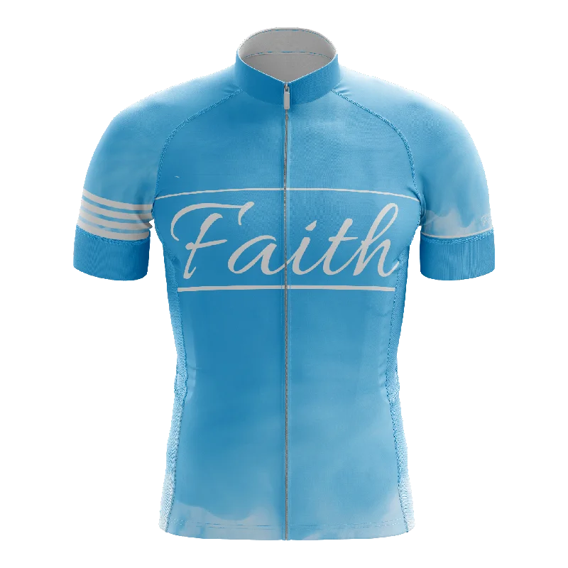 Faith Blue Short Sleeve Cycling Jersey Spring Jersey Blouse